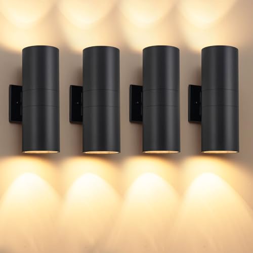 Nigaut 11.8" Outdoor Wall Lights 4 Pack, IP65 Waterproof Anti-Rust Aluminum Up and Down Lights Outdoor for House Garden Porch Exterior Lighting Fixtures, E26 Base