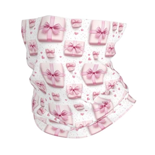 Neck Gaiters for Men Women - Pink Ribbon Box Print Head Scarf Balaclava Face Neck Scarf Mask Cover Bandana