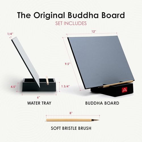Buddha Board – The Original Water Painting Board for Mindfulness &amp; Creativity – Unique Gift for Artists, Adults &amp; Kids – Mess-Free Zen Art Supplies