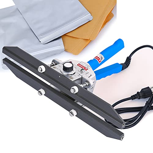 Fanlocn Mylar Bag Heat Sealer, Crimp Heat Sealer, Integrated Type Portable Hand Held Heat Sealer For Plastic Bags Snack Bag Food Storage (16 inch)