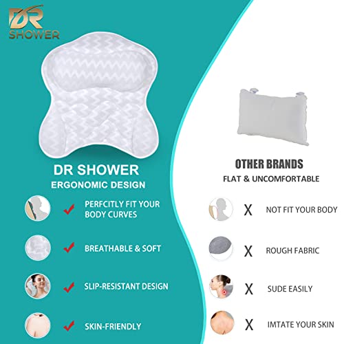 Bath Pillow,Tub Pillow For Bathtub Support Neck,Head And Back With Strong Non-Slip Suction Cups And Comfortabl 4D Airmesh Bath Pillow For Men And Women #TOP2