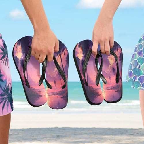 STAYTOP Tropical Sunset Scene Flip Flops Sandals of Men's & Women's,Sandals Beach Slippers Shower Slides4