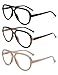 AMOMOMA 3 Pack Retro Aviator Reading Glasses for Women Men,Classic Large Oversized Reader Blue Light Computer Frame AM6111 C1+C2+C4 1.75X