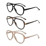 AMOMOMA 3 Pack Retro Oversized Aviator Reading Glasses for Women Men,Classic Large Reader Blue Light Computer Frame AM6111 - Image 3