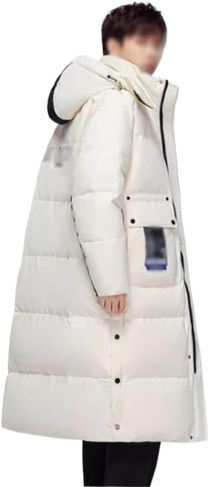 VIDI Casual Coat Men's Down Jacket Over The Knee Long Autumn And Winter Hooded Fashion Thick And Warm