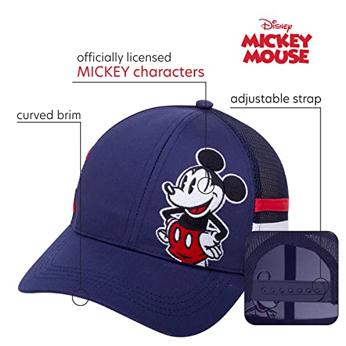 Image of Disney Men's Baseball Cap Mickey Mouse Curved Brim Snap-Back Hat