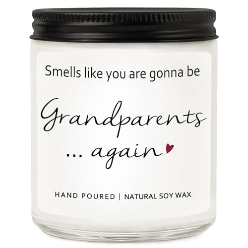 RIZOOCE Pregnancy Announcement Gifts for Grandparents, Surprise Pregnancy Reveal to Parents, Baby Announcements Candle Ideas - You're Going to Be Grandparents Again