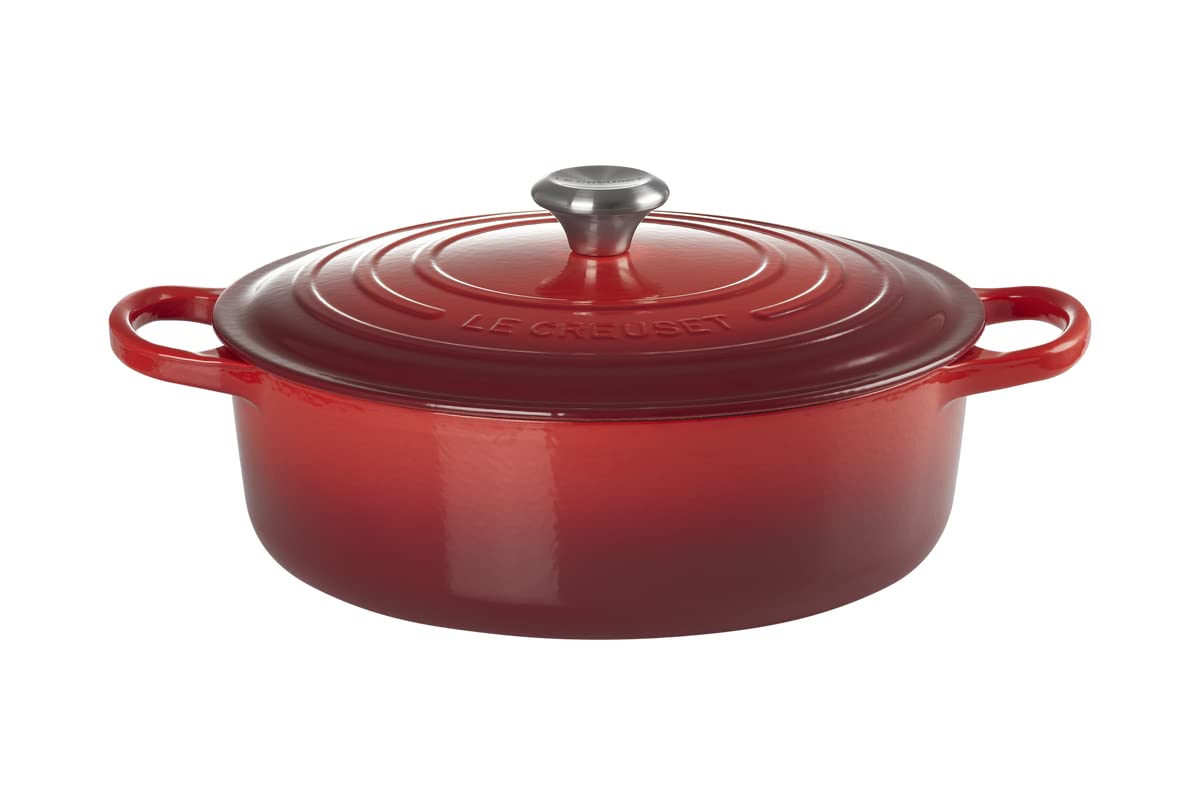 Le Creuset Enameled Cast Iron Signature Round Wide Dutch Oven, 6.75 qt., Cerise