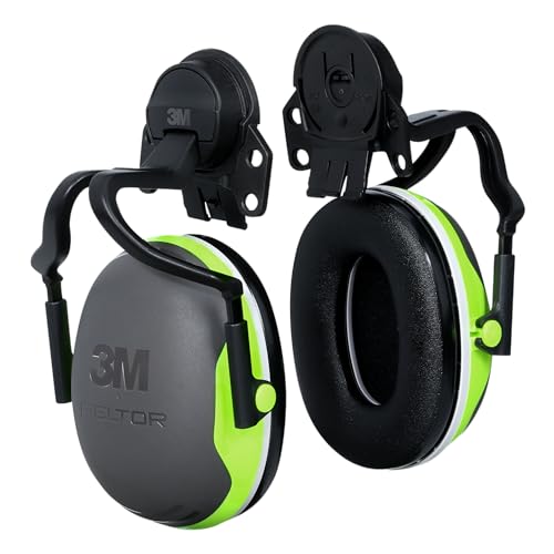3M PELTOR Hearing Protection Earmuffs X Series X4P51E Full Brim Hard Hat Attached NRR 26 dB Pack of 1 Electrically Insulated Construction Manufacturing Maintenance Woodworking