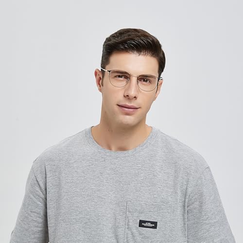 Image of Blue Light Blocking Glasses for Men Anti-Fatigue Computer Monitor Gaming Glasses Prevent Headaches Glasses, Oval Black