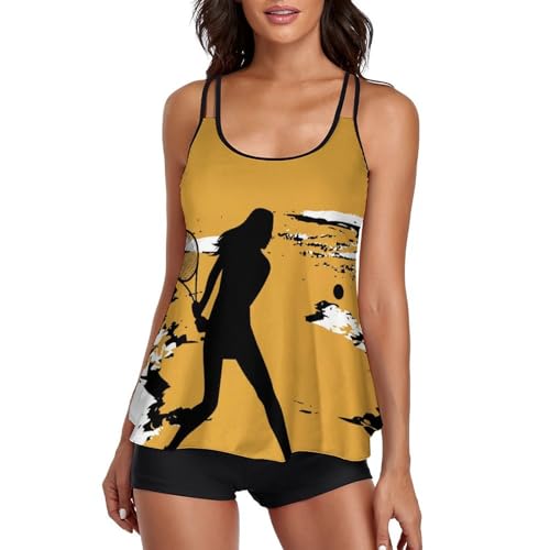 Bikini avec Short Tankini Robe de Plage Maillot de Bain Femme Sport