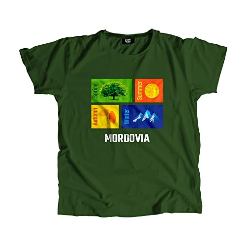 T-shirt unisexe Mordovia Seasons en coton premium vert olive
