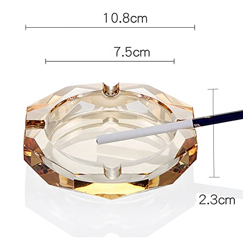 Crystal Glass Ashtray, Octagon Ash tray Cigar Cigarettes Ashtray Holder Office Home Desktop Tabletop Decoration,Crystal Black - Image 4