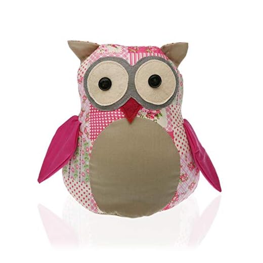 Versa 20270014 Sujetapuertas Buho, 20x11x14cm, Tope para puerta, Decoración Multicolor