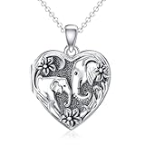SOULMEET Mother Family Elephants Locket Necklace That Holds 2 Pictures Photos, Silver Affectionate Relationship Heart Great Mother Locket Gift on Mothers Day (Locket only)