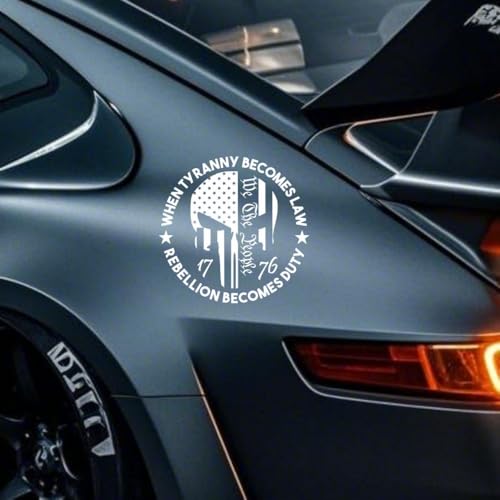 Image of 1776 We The People Vinyl Car Decal US Flag Skull Patriotic (Pack of 2)