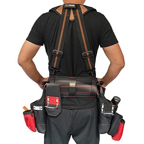 Image of MELOTOUGH Magnetic Tool Belt Suspenders with Magnetic WristBand for Work Belt Padded Suspenders Constrcution