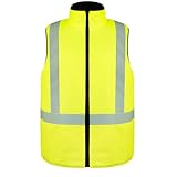 PAFESTER Cotton Reflective Hi Vis Safety Vest for Men Reversible High Visibility for Winter Wind Resistant Insulated