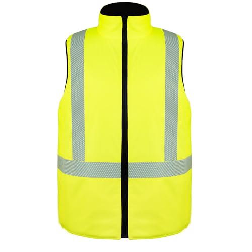 PAFESTER Cotton Reflective Hi Vis Safety Vest for Men Reversible High Visibility for Winter Wind Resistant Insulated