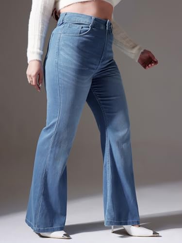 Image of Miss Chase A+ Women's Bootcut High Rise Regular Stretchable Denim Jeans