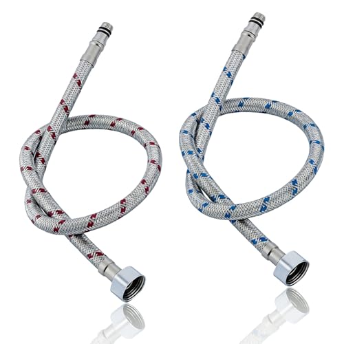 2 Piezas Manguera Flexible G3/8 X M10, Manguera Blindada De Acero Inoxidable De 60 Cm, Manguera Trenzada De Acero Inoxidable 304, Agua Caliente Y Fría, Antioxidante, Alta Presión