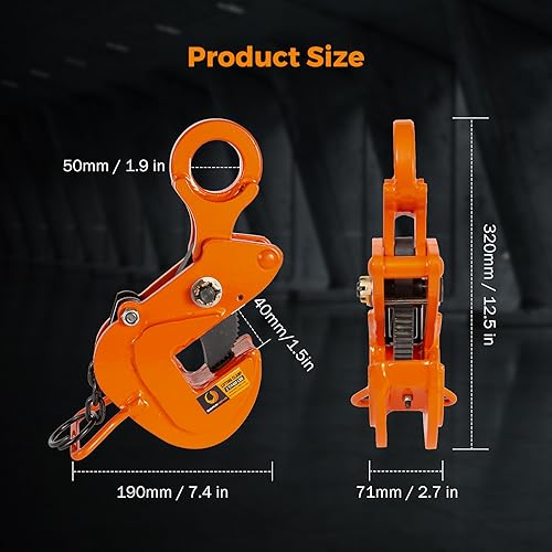Image of BEAMNOVA 2 Tons Horizontal Plate Lifting Clamp, Flexible Ring | 4400 lbs Sheet Metal Lifting Rigging Clamp, Metal Steel Plates Lifter, Heavy Duty Transporting Gripper