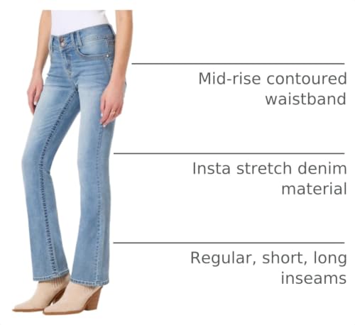 Image of WallFlower Luscious Curvy Bootcut Jeans for Women, Mid-Rise Insta Stretch Denim, Size-Inclusive Juniors Jeans