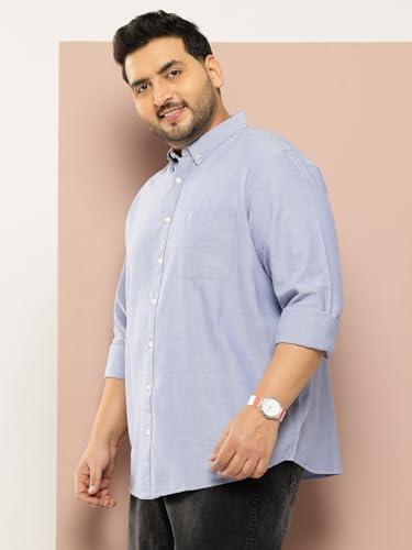 Image of Thomas Scott Men's | Plus Size | Regular Fit | Long Sleeves | Button-Down Collar | Oxford Fabric | Casual | Shirts for Men