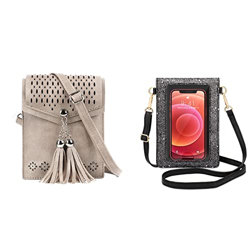 seOSTO Tassel Cell Phone Purse Holder Wallet, Small Crossbody Purse Touchscreen Purse for Women