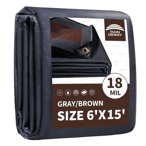 RAINDEWAY 6x15 Feet 18Mil Super Heavy Duty Tarp Waterproof Tarps Cover