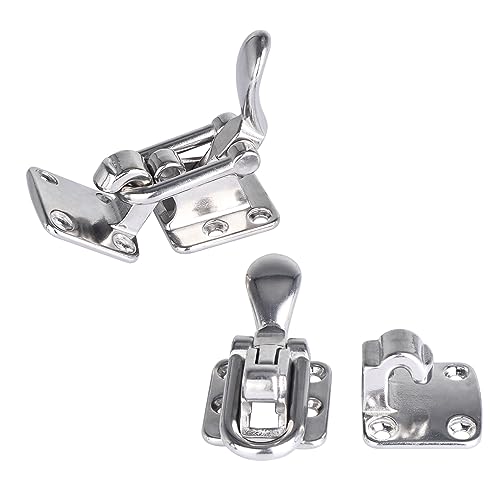 Novelbee 2Pcs Stainless Steel Hold Down 90 Degree Clamp Locking Cam Latches,Anti-Rattle Latch Hasp For Boat Marine Rv Caravan thumb #8