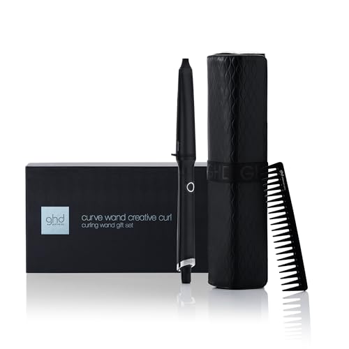 ghd curve creative curl gift set - Set de regalo rizador de pelo profesional, peine desenredante ghd comb out y neceser resistente al calor, tecnología ultra-zone, edición limitada 2024
