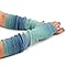 Zeltauto Women’s CASHMERE Blend Knit Arm Warmers Elbow Length Long Fingerless Gloves Mittens with Thumb Hole (Tie-Dye Light Blue)