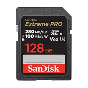 SanDisk 128GB Extreme PRO SDXC UHS-II Memory Card – C10, U3, V60, 6K, 4K UHD, SD Card – SDSDXEP-128G-GN4IN