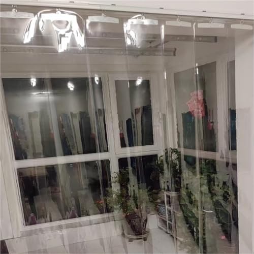 Rideau de porte PVC transparent extensible suspendu pour séparation thermique - 5