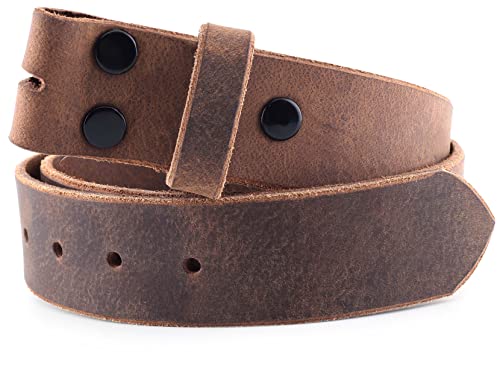 F&L Classic Men's Belt Genuine Full Grain Buffalo Leather Vintage Distressed,Snap On Strap Belts For Men, 1 1/2" Wide, Made In Usa,Buffalo Hunter,1288, Size 36 #TOP1