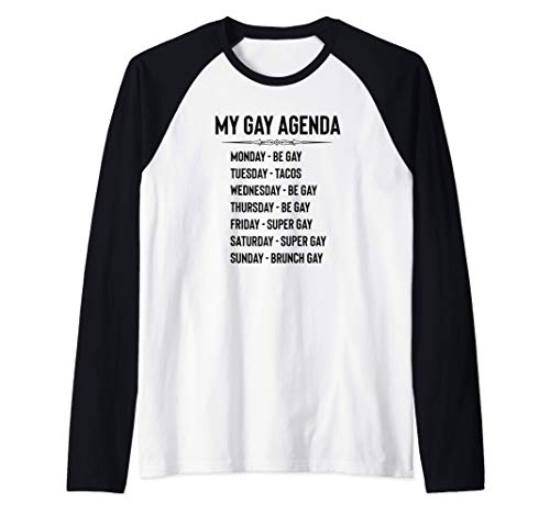 Gay Pride Gifts - My Gay Agenda Funny LGBT & LGBTQ Gays Maglia con Maniche Raglan