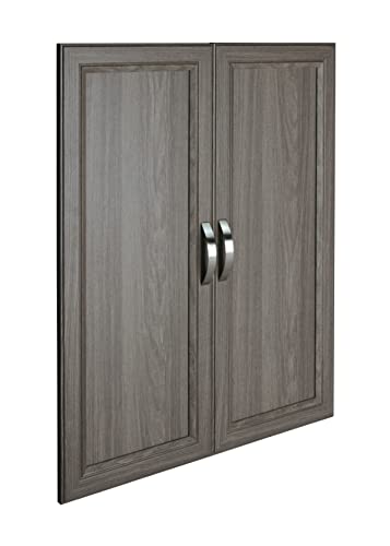 ClosetMaid SuiteSymphony Wood Closet Door Set Pair, Add On Accessory, Shaker Style, for Storage, Clothes, for 25 in. Units, Graphite Grey/Satin Nickel