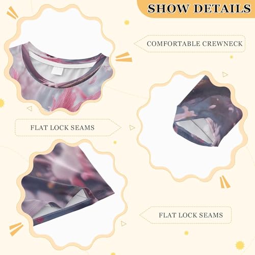 Cute Axolotl with Cherry Blossoms Boys Rash Guard Long Sleeve UPF 50+ Boys Swim Shirt Quick Dry Shirt for 3-12 Years3