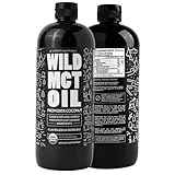 Wild MCT Oil 100% Coconuts Flavorless C8/C10/C12 Blend Non-GMO Liquid Brain Fuel Great For Smoothies, Coffee, Keto, Protein Shakes - 16oz BPA-Free Bottle