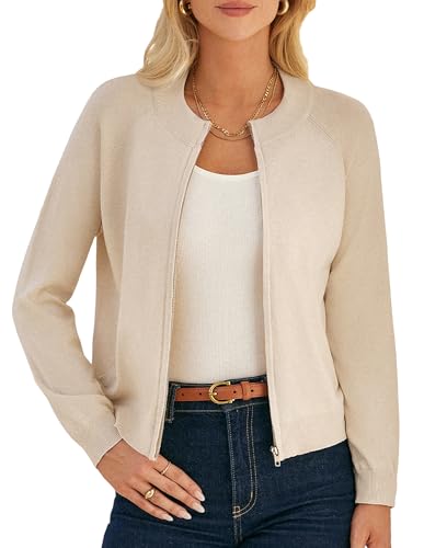GRACE KARIN Zip Up Sweaters for Women Lightweight...