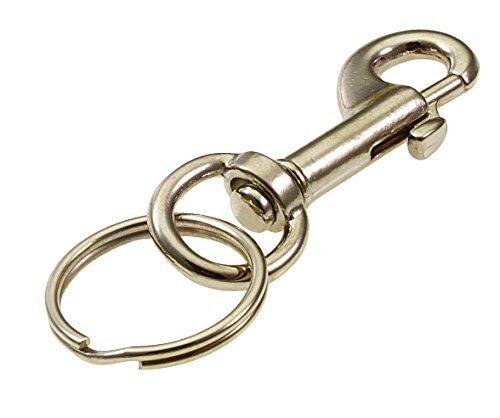 Feb.7 Keychain,Bolt Snap Keychain Key Ring Stainless Steel Swivel Eye Lobster Clasp Hook Keychains, Pet Leashes, Multi-Purpose Home Outdoor Camping Picnic,Leather Craft Products (4PCS Included))