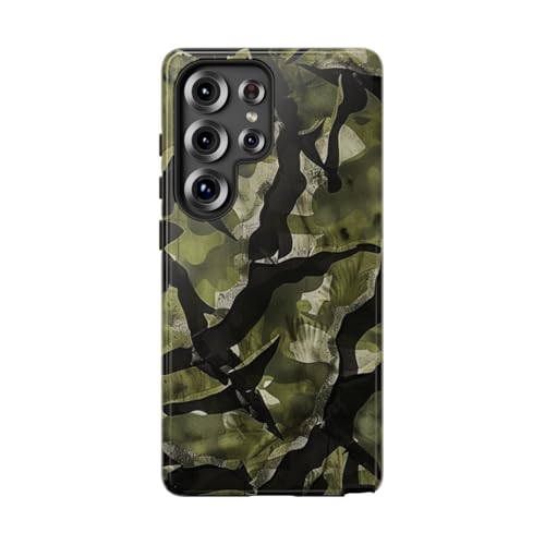 Coque Samsung S25 Ultra rigide brillante motif camouflage anti-rayures