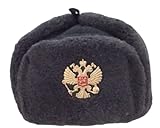 Vienen en tallas S, M, L Sombrero soviético ruso del ejército Ushanka auténtico sombrero ruso - URSS excedente con emblema de águila de doble cabeza tamaño 56 cm gris