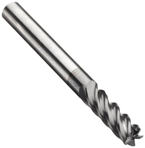 Niagara Cutter 17004321 Carbide Corner Radius End Mill, Inch, AlCrN Finish, Roughing and Finishing Cut, 5 Flutes, 2.5' Overall Length, 0.250' Cutting Diameter, 0.250' Shank Diameter, 0.045' Corner Radius #1