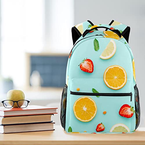 Mochila para portátil estampada frutas de verano bolsas de viaje hombre mujer ergonómica 6