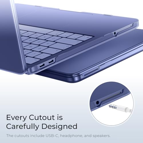 Image of EooCoo Case Compatible with MacBook Neo 13 inch 2026 Model A3404 with A18 Pro chip, Lightweight Hard Shell Scratch Resistant Protective Cover, Matte Indigo