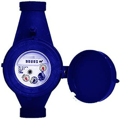Contador Agua 32mm de chorro múltiple esfera nylon/Contador de Agua HOMOLOGADO C.E.E. Clase B/Rosca entrada y salida 1 1/2" macho/Caudal máximo 10 m3/h/Racores incluídos
