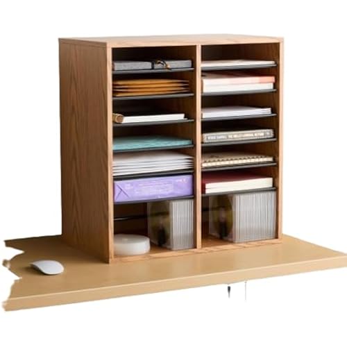 Safco Wood Adjustable Literature Organizer, 16 Compartment with Adjustable Shelves, CDs Storage, and Durable Laminate Finish, for Home Office, Classroom, and Craft Room
