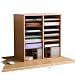 Safco Products Wood Adjustable Literature Organizer, 16 Compartment 9422GR, Medium Oak, Durable Construction, Adjustable Shelves